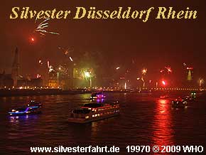 Silvester D�sseldorf auf dem Rhein, Silvesterfeuerwerk