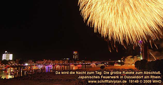 Rheinschifffahrt Japanisches Feuerwerk Düsseldorf 2023 2024 Japantag Rhein