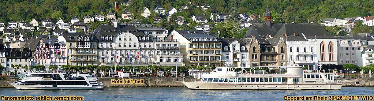 Urlaub direkt am Rheinufer. Kurzurlaub in Boppard am Rhein, ca. 100 m zur Altstadt und Fugngerzone, inmitten vom UNESCO-Weltkulturerbe Mittelrhein, im romantischen Rheintal.