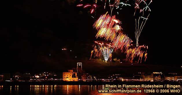 Rhein in Flammen bei Rdesheim und Bingen Schifffahrplan Schiffskarten Juli 2025 2026